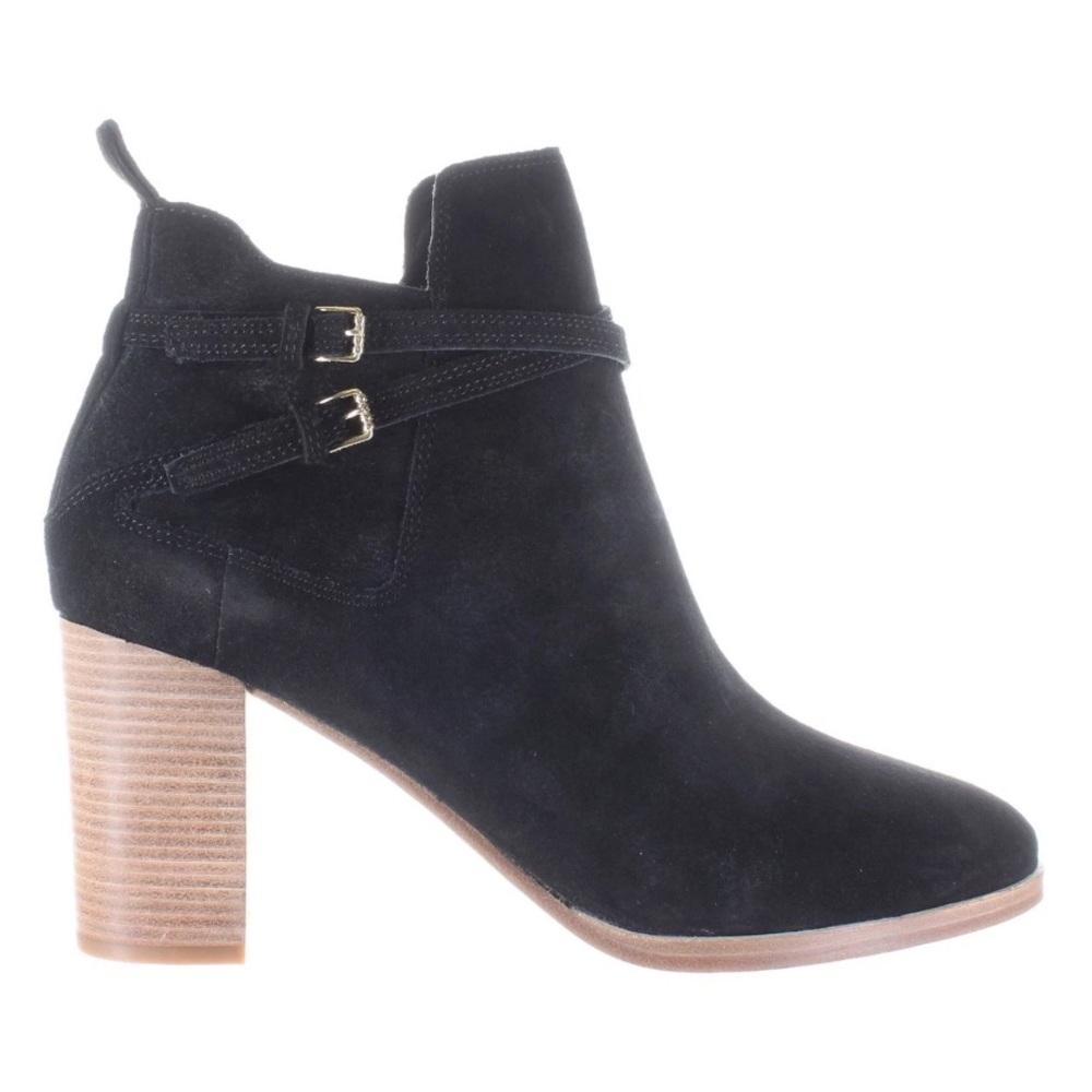 Cole Haan Linnie Black Suede Ankle Booties EUC size 10